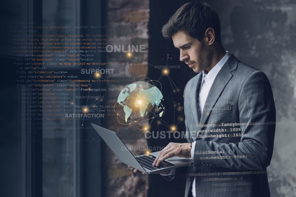 An employee using Salesforce Agentforce for customer service at manufacturing company